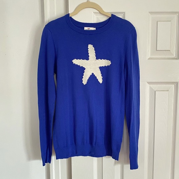 Vineyard Vines Blue Intarsia Starfish Sweater - Picture 3 of 4
